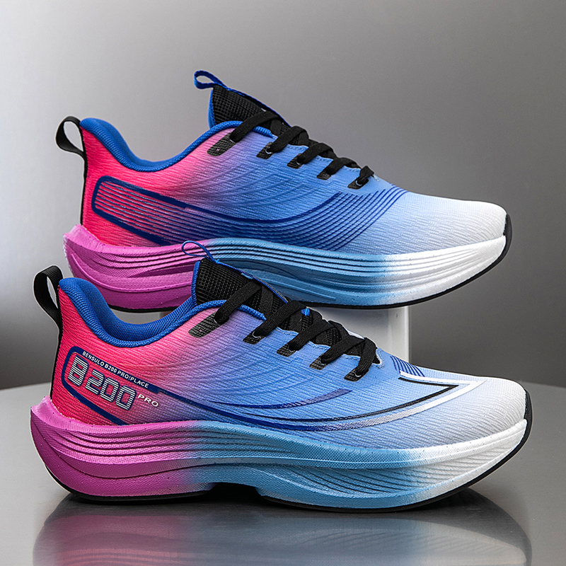BIANSULONG Cushioning Slip Resistant Rebound Low top Casual Long Distance Running Shoes Men’s Electric Blue