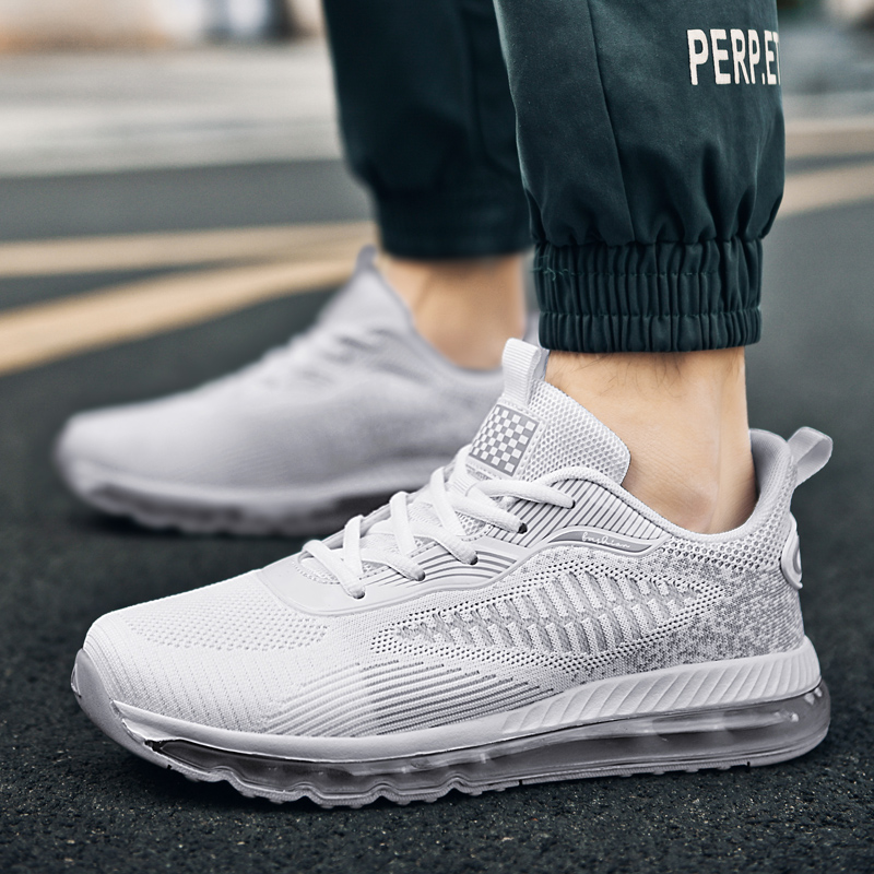BIANSULONG Abrasion Resistant Coverage Height Increasing Low top Casual Running Shoes Men’s White