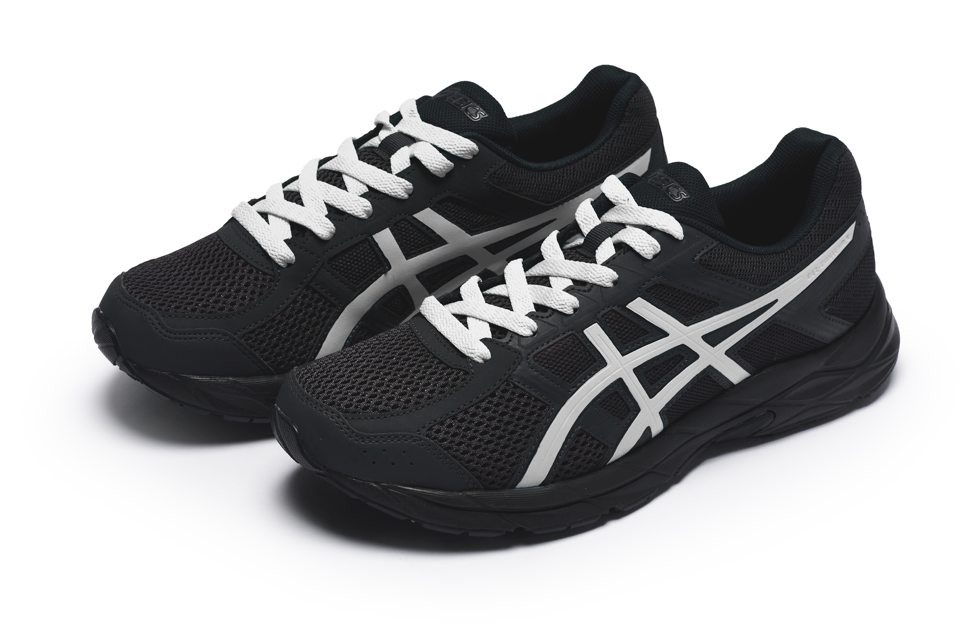 ASICS Gel Contend 4 Slip Resistant Abrasion Resistant Low top Running Shoes Men’s Black White