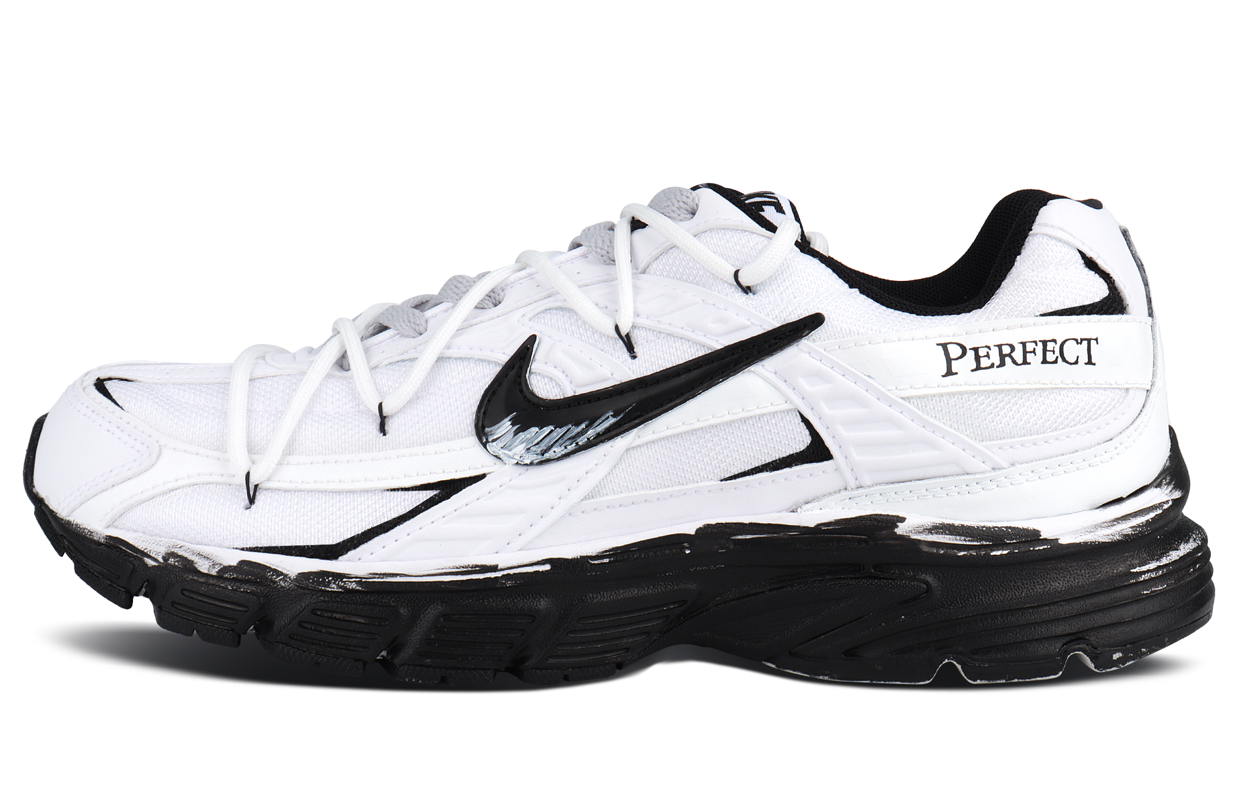 Nike Initiator Abrasion Resistant Breathable Low top Running Shoes Unisex Black White