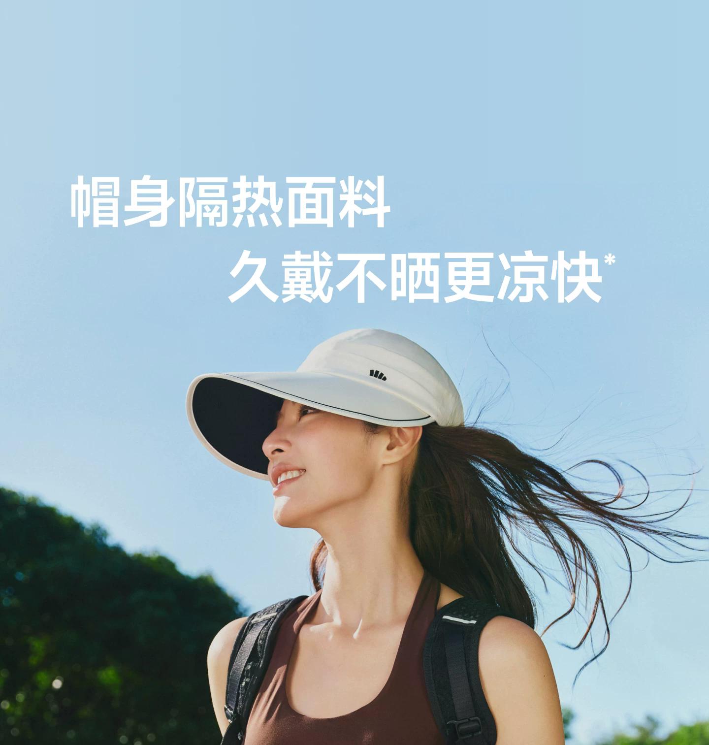 【香港直邮】 蕉下 大帽檐黑胶遮阳透气防晒帽 男女同款情侣款 F码石墨灰 UPF50+锦纶空顶帽 防紫外线遮阳帽