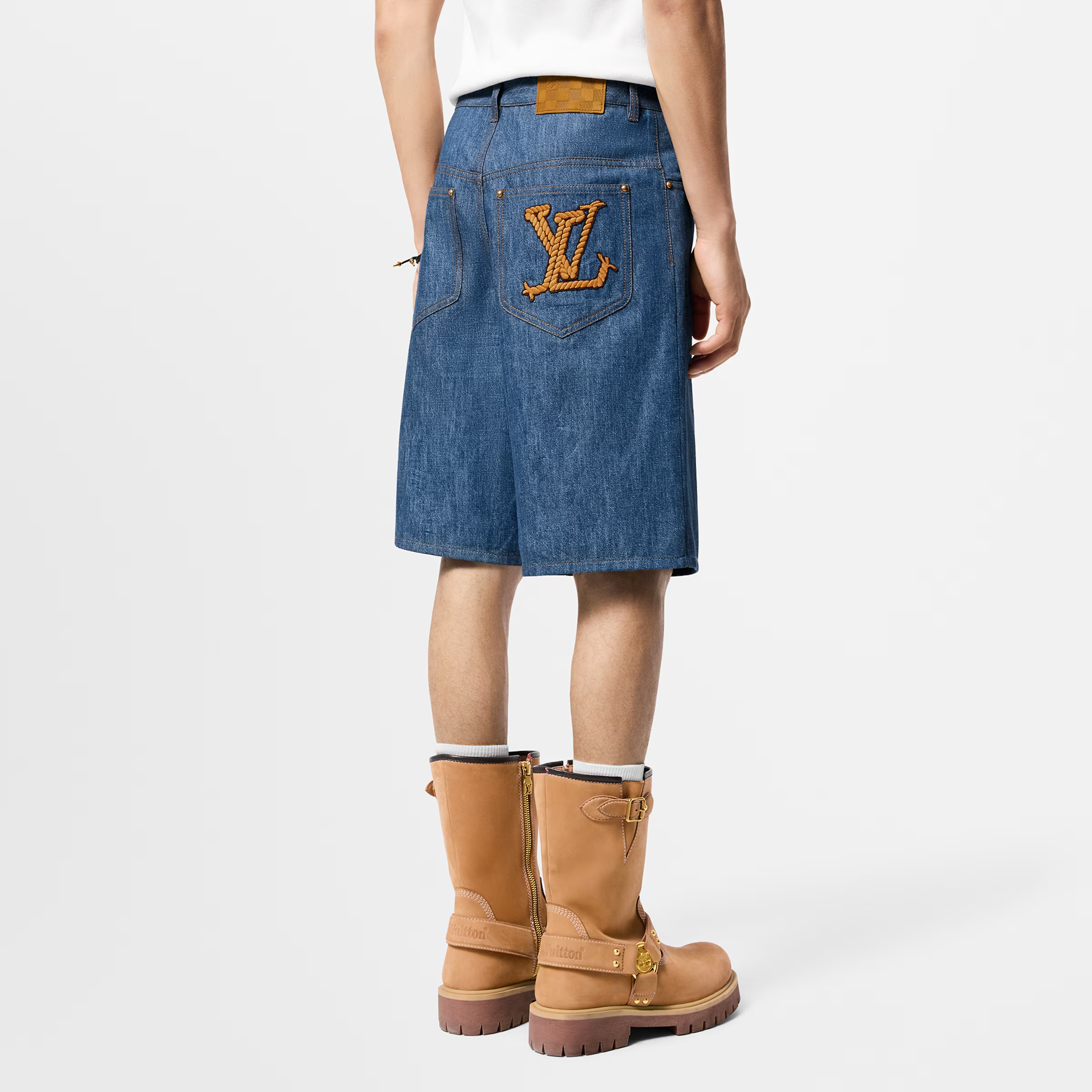 Мужские штаны Louis Vuitton FW24 Logo (синий) — фото 4