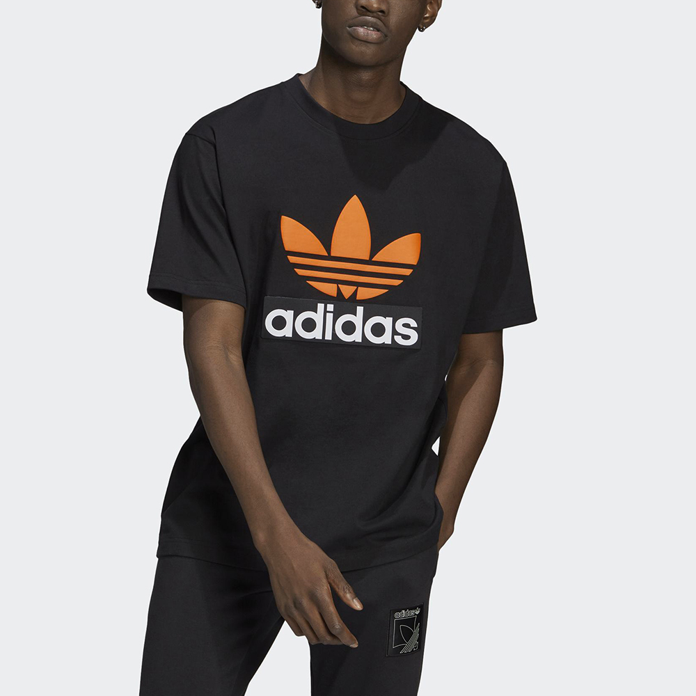 Мужская футболка adidas originals BIG TREFOIL (черная) — фото 3
