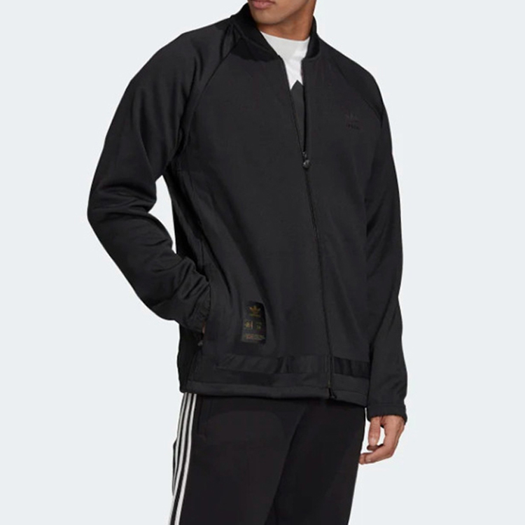 Мужская куртка adidas originals Men's Warmup Track Jacket (черный) — фото 5