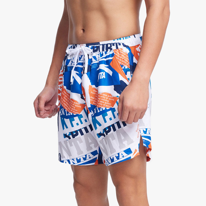 Anta Beach Shorts Men’s Pure White/Clear Sapphire Blue/Deep Sea Blue/Beach Orange