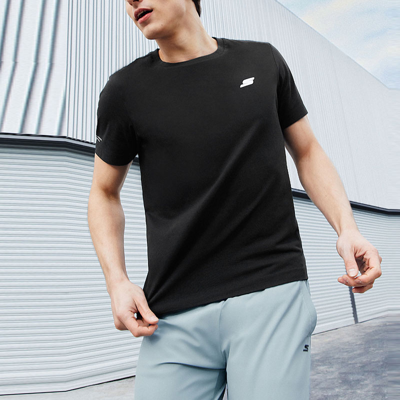 Skechers Quick Dry T Shirts Men’s Carbon Black