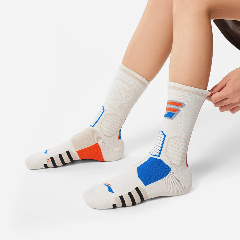 Li Ning BADFIVE Crew Socks Unisex 1 Pack Pink Orange