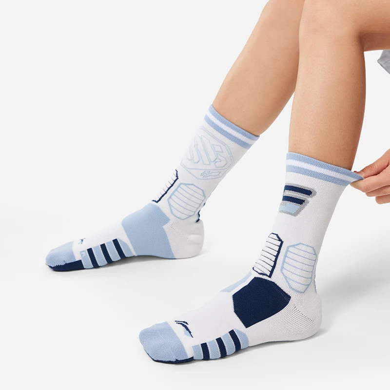 Li Ning Basketball Collection Basketball Socks Unisex 1 Pack Shadow Purple Blue
