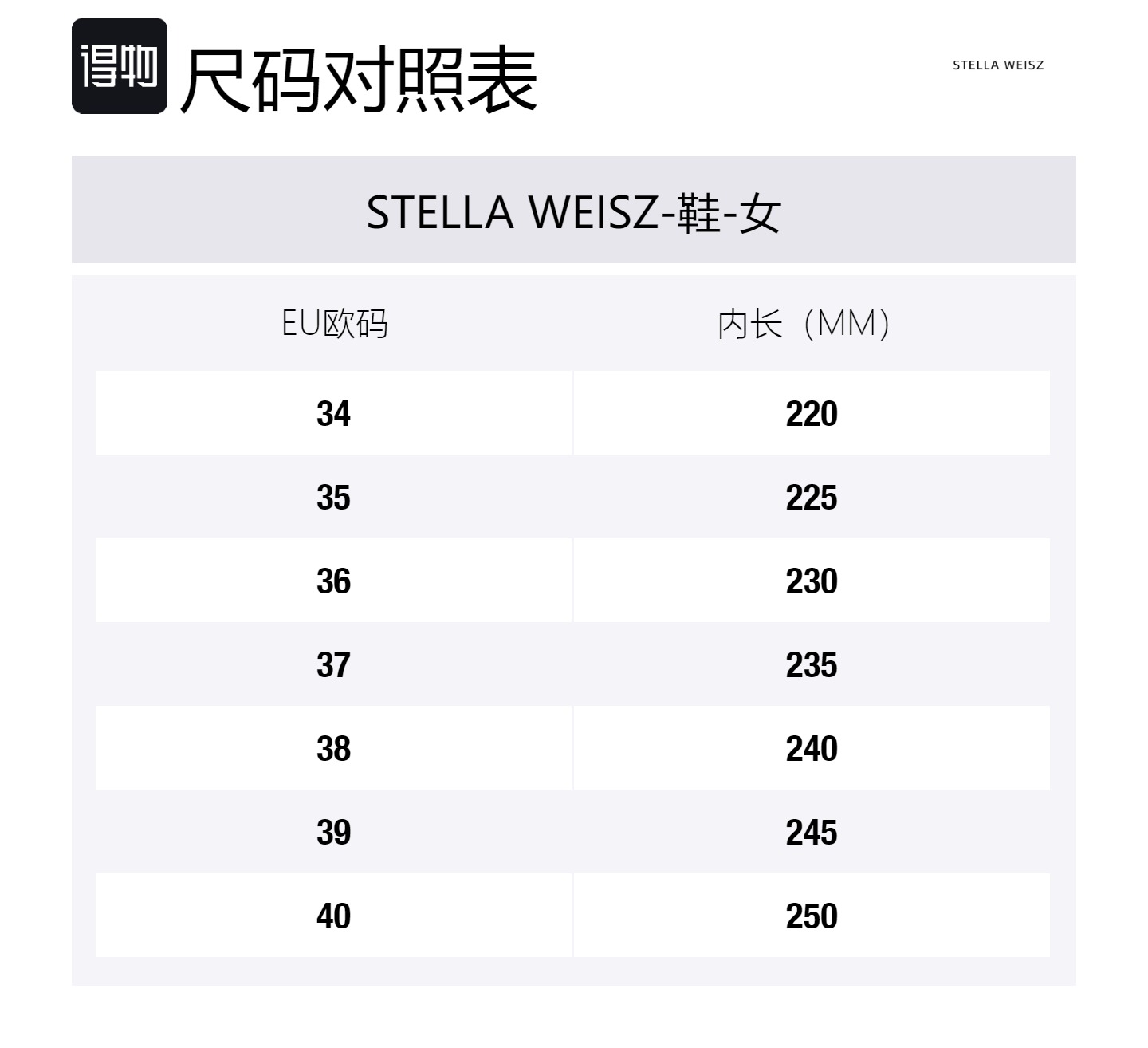 Size Table