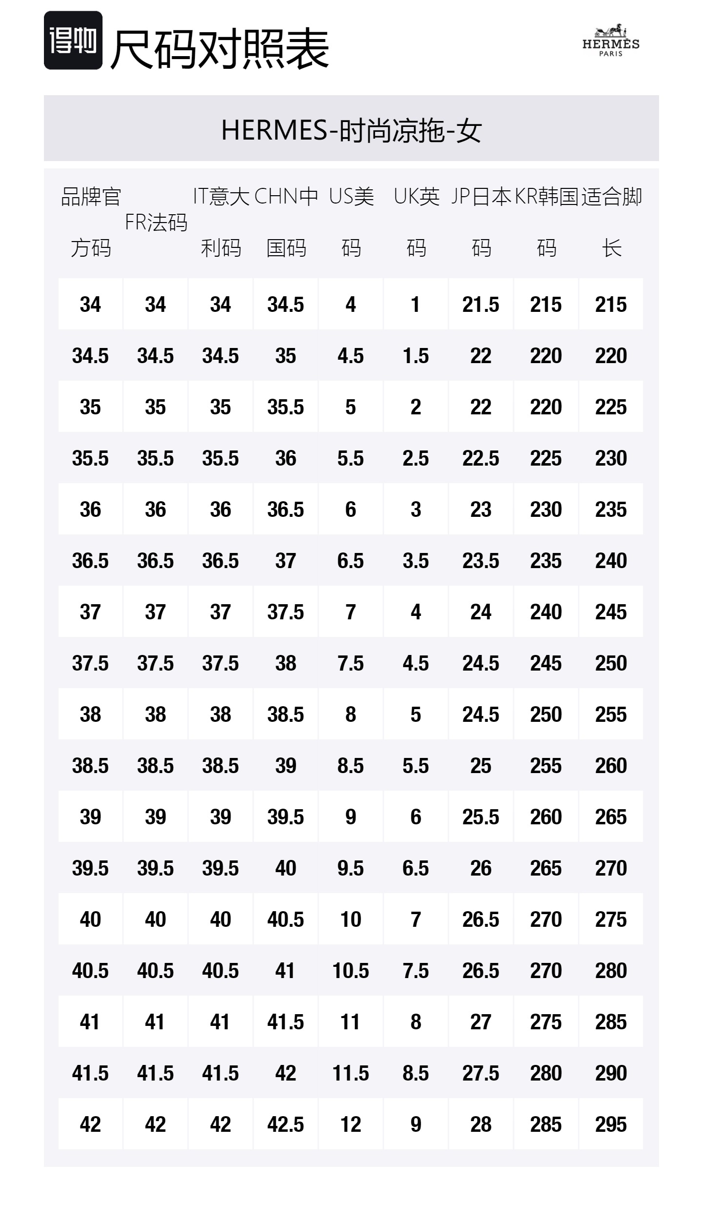 Size Table