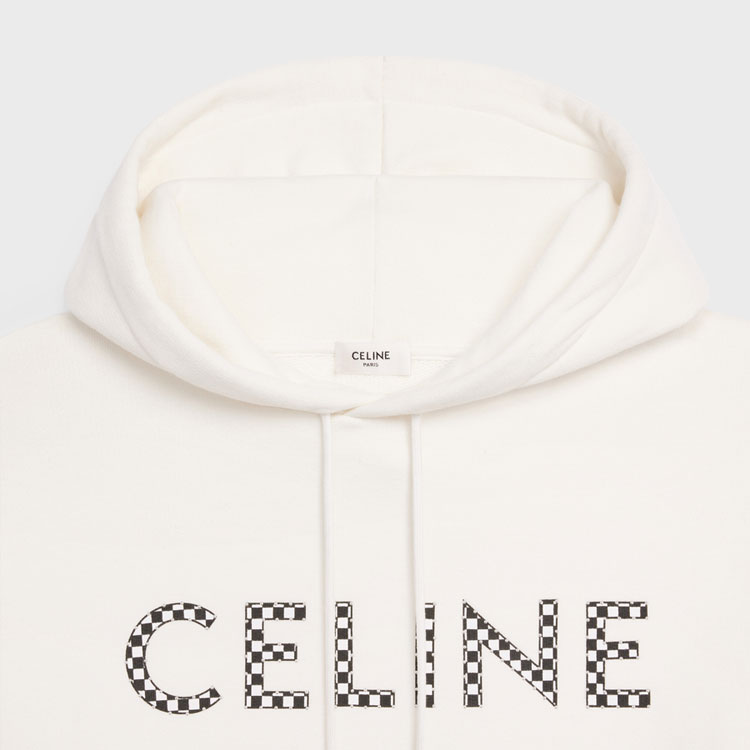 Мужское худи CELINE Logo (молочно-белое) — фото 5