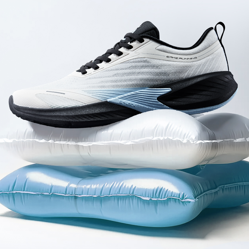 Erke Fabric Cushioning Breathable Low top City Commuting Running Shoes Men’s Microcrystal White Tranquil Blue