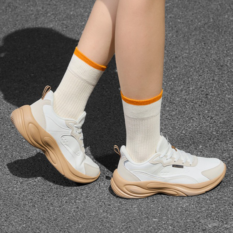 361° Spiritual Fox 2.0 Cushioning Abrasion Resistant Breathable Low top Casual Running Shoes Women’s White Brown