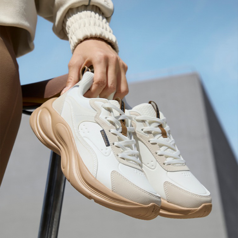 361° Spiritual Fox 2.0 Cushioning Abrasion Resistant Breathable Low top Casual Running Shoes Women’s White Brown