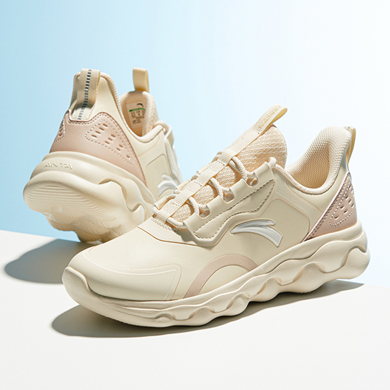 Anta Abrasion Resistant Low top Running Shoes Women’s Beige