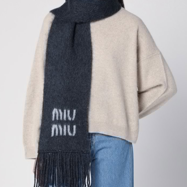 Шарф MIU MIU (синий) — фото 3