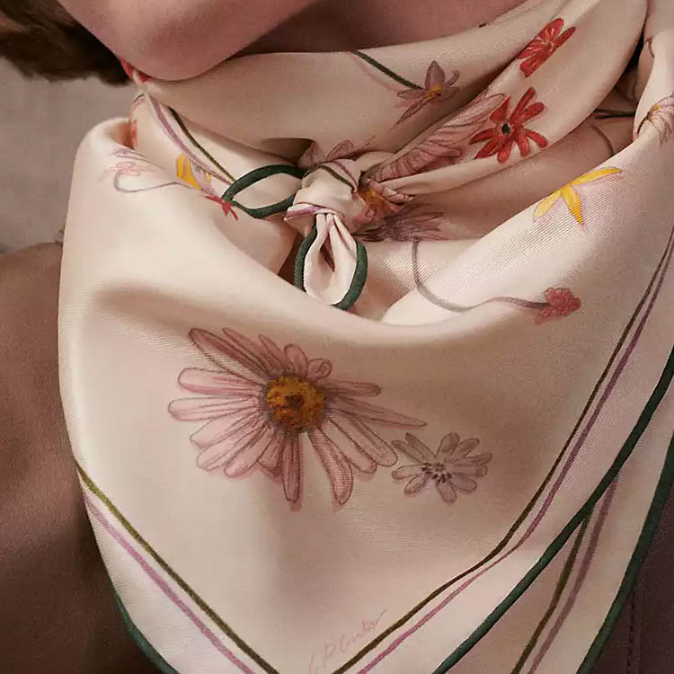 Женский шарф Hermes Silk Scarf (розовый) — фото 2