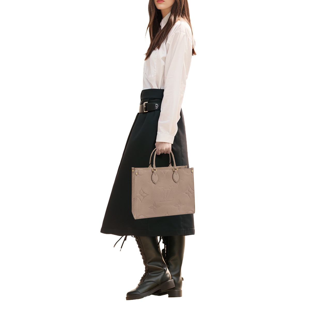 Женская сумка Louis Vuitton ONTHEGO (серая) — фото 6