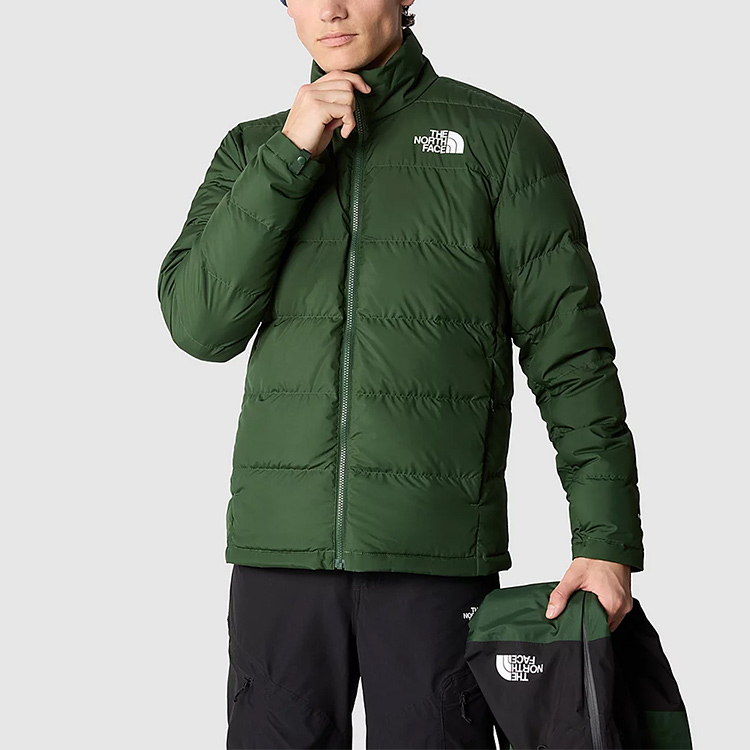 Мужская куртка The North Face Mountain Light Triclimate Logo (зеленая) — фото 9