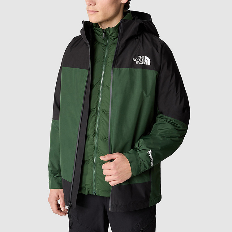 Мужская куртка The North Face Mountain Light Triclimate Logo (зеленая) — фото 8