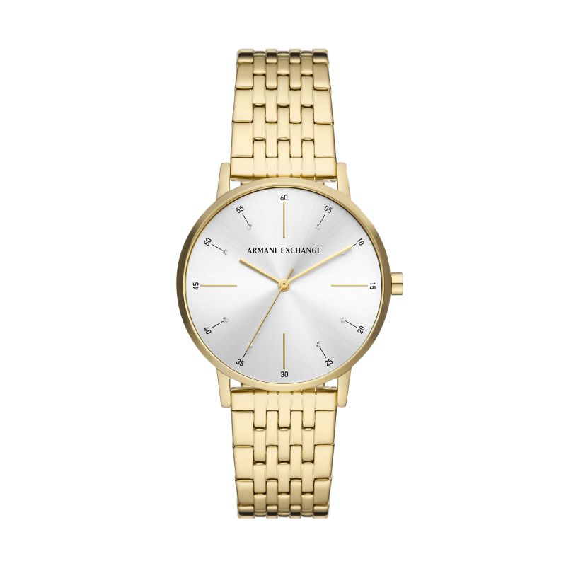 ARMANI EXCHANGEAE Wrist Watches Quartz Movement Stainless Steel Strap 36mm Gold Dial Women's Watch