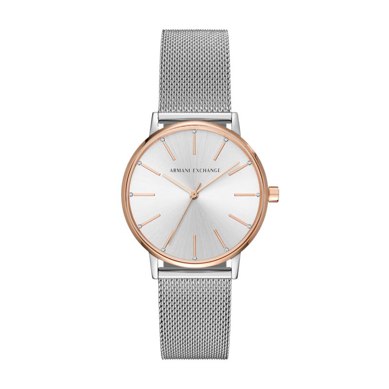 ARMANI EXCHANGEAE Wrist Watches Quartz Movement Stainless Steel Strap Silver Dial Women's