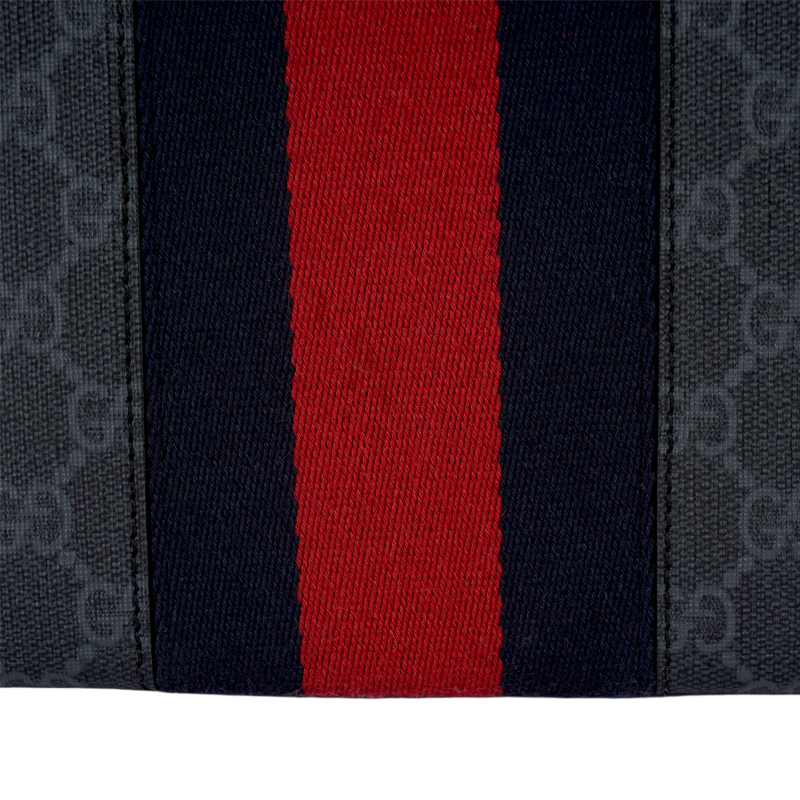 Мужская сумка Gucci Logo (черно-серая) — фото 5