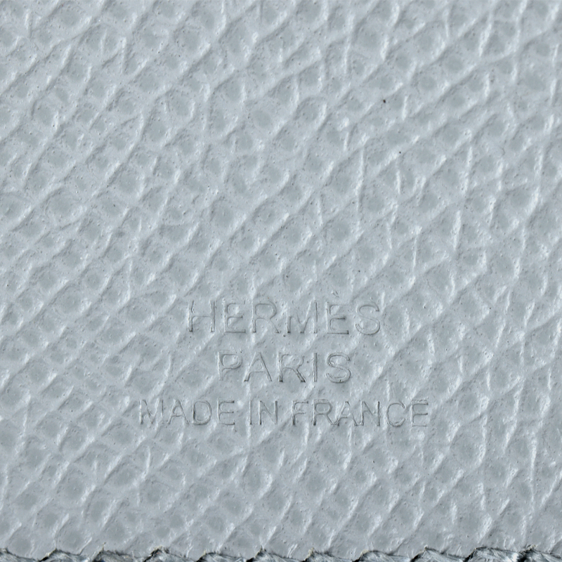 Обложка для паспорта Hermes Tarmac 10 Epsom 8U Bleu Glacier (светло-голубая) — фото 7
