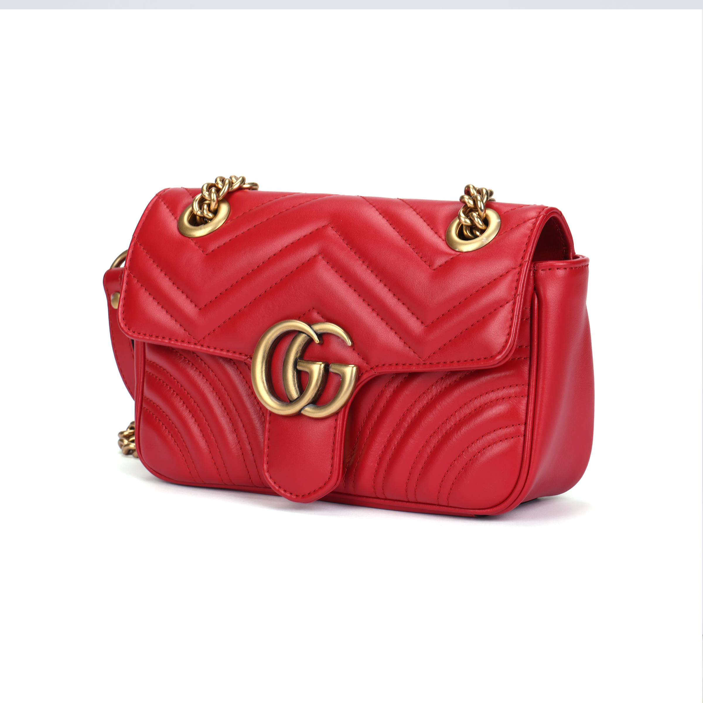 Женская сумка Gucci GG Marmont (красная) — фото 2