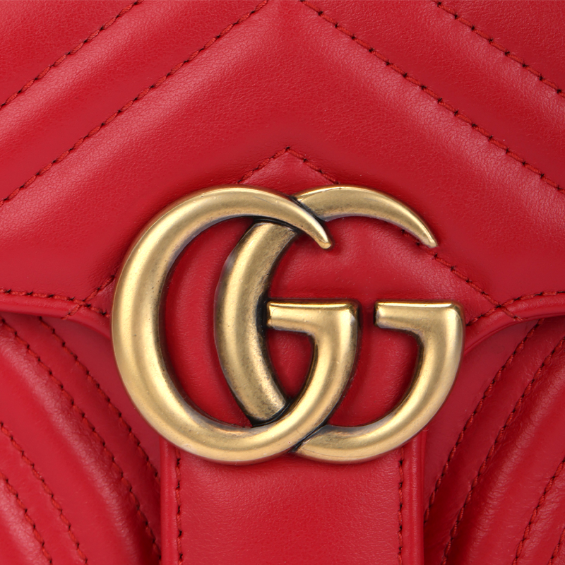 Женская сумка Gucci GG Marmont (красная) — фото 5