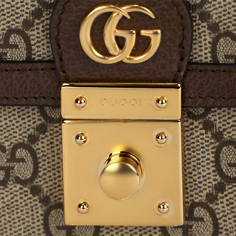 Женская сумка Gucci Ophidia (бежево-чернобурая) — фото 5