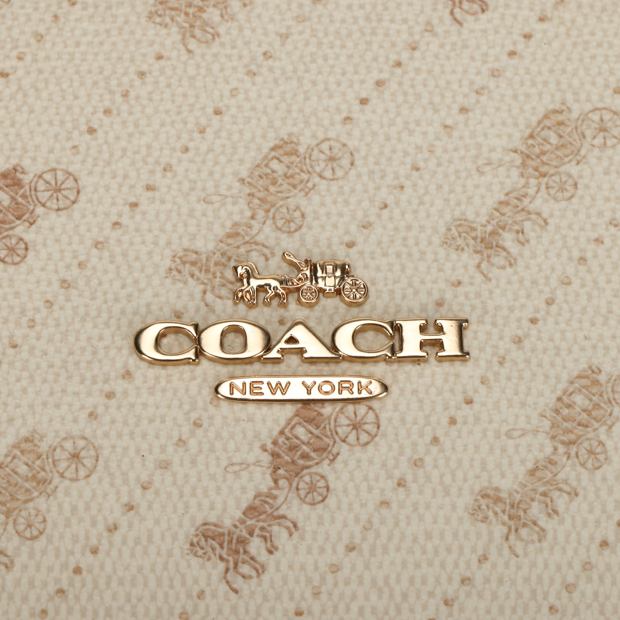 Женская сумка-тоут COACH Horse And Garriage 32 (бежевая) — фото 9