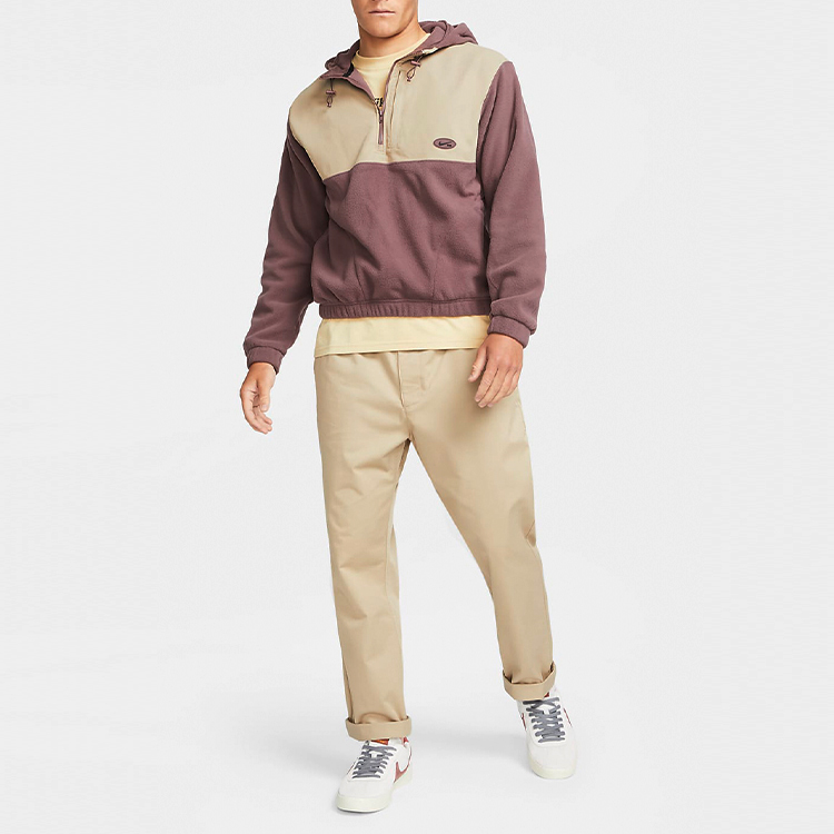 Nike Fleece Paneled Skateboarding Hoodie With Fleece Lining Fleece Clothing Men’s Dark Burgundy
