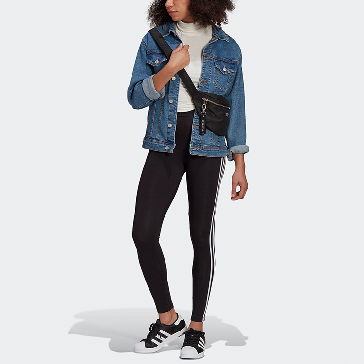 Женские штаны adidas originals 3 Str Tight (черные) — фото 5