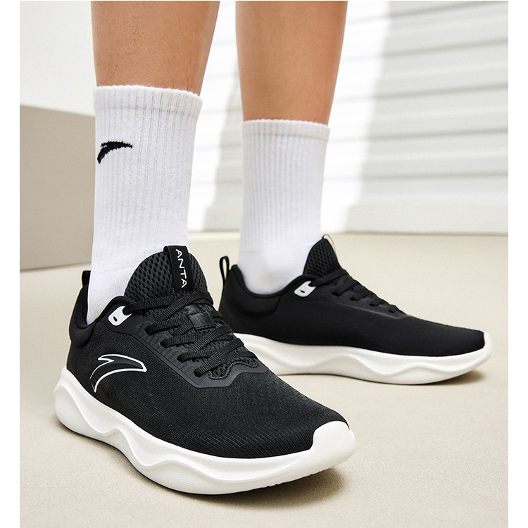 Anta Abrasion Resistant Breathable Low top Training Shoes Men’s Black White