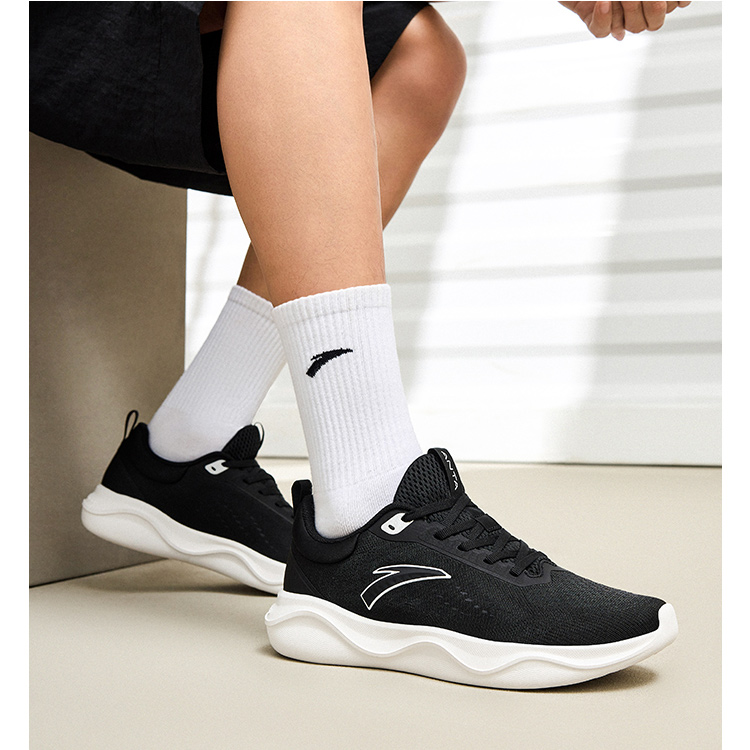 Anta Abrasion Resistant Breathable Low top Training Shoes Men’s Black White