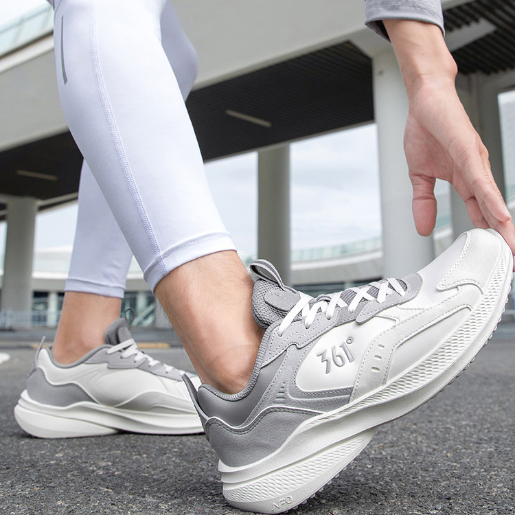 361° Wear resistant And Lightweight Low top Running Shoes Men’s White Gray