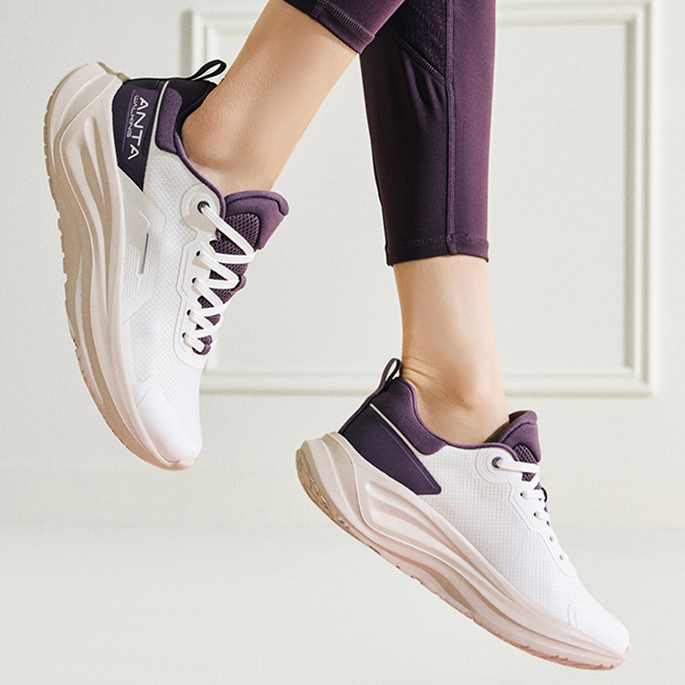 Anta Le Dao Cushioning Slip Resistant Low top Training Shoes Women’s White Purple