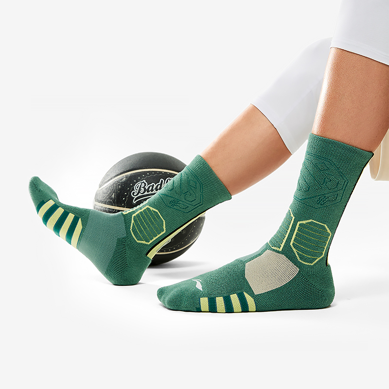 Li Ning BADFIVE Comfortable Basketball Socks Unisex 1 Pack Dark Palace Green