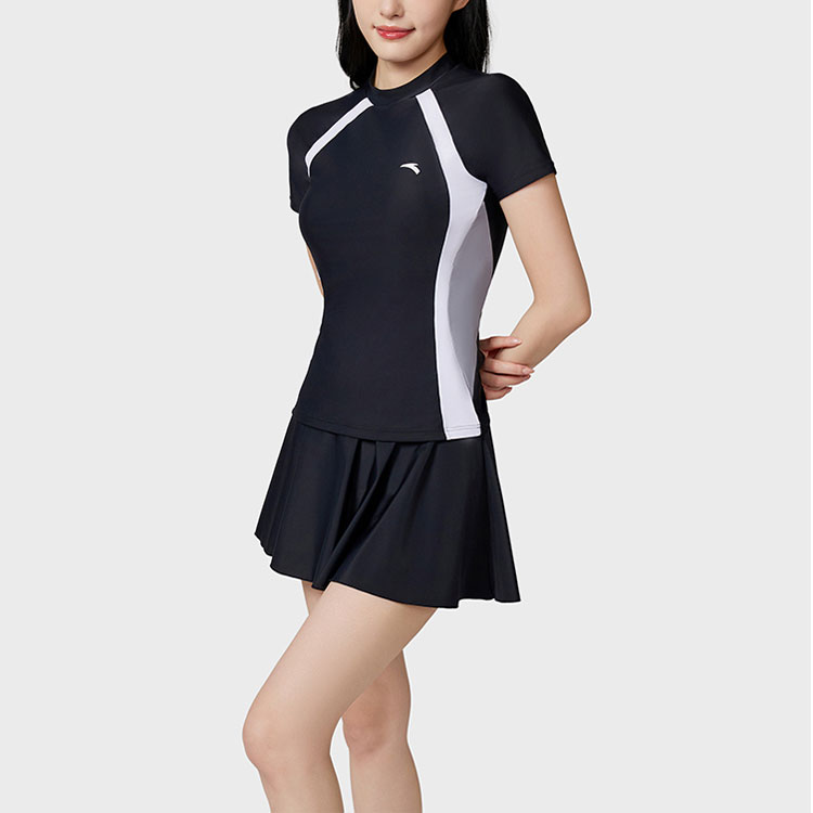 Anta Two Piece Swimsuit Women’s Basic Black/Pure White/Light Gray