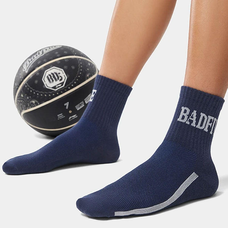 Li Ning Badfive Crew Socks Unisex 1 Pack Dark Ship Bright Blue