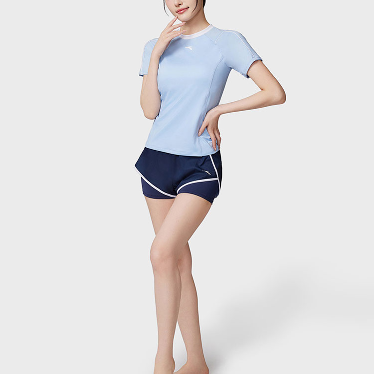 Anta Two Piece Swimsuit Women’s Light Blue/Basic White/Basic Black