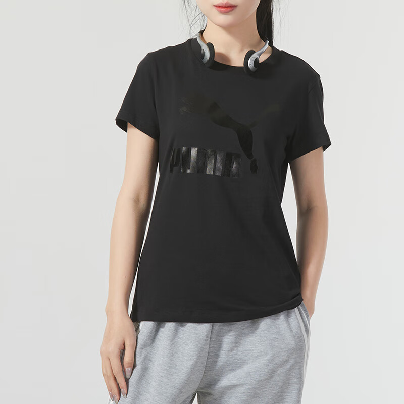 Женская футболка PUMA Logo (черная) — фото 3