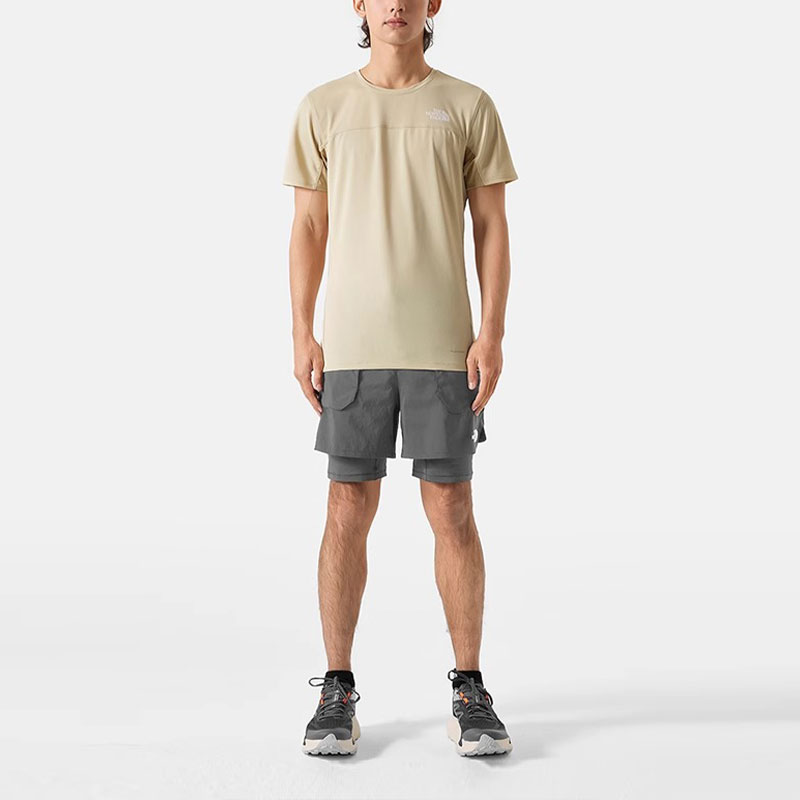 THE NORTH FACE Quick Dry T Shirts Men’s Beige Yellow