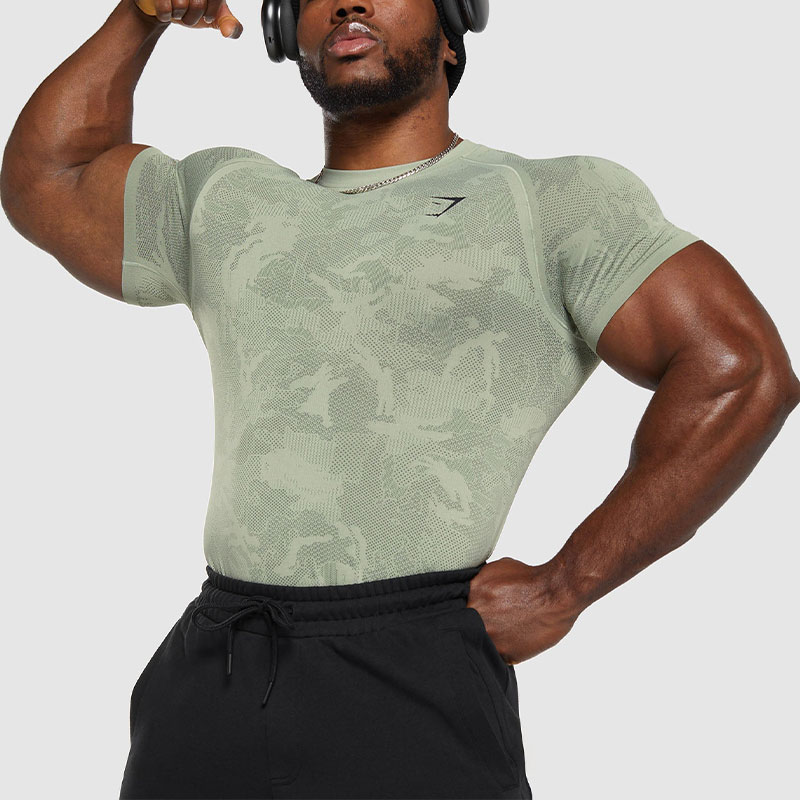 GYMSHARK Workout Clothing Men’s Faded Green/Classic Olive Green