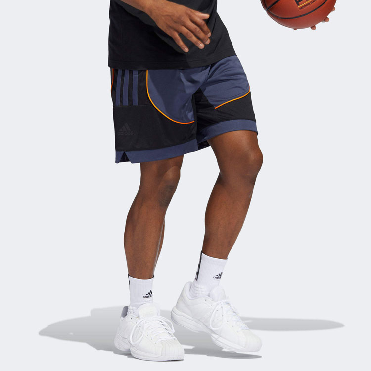 Adidas Basketball Shorts Men’s Dark Blue Moderate Straight Fit Pants