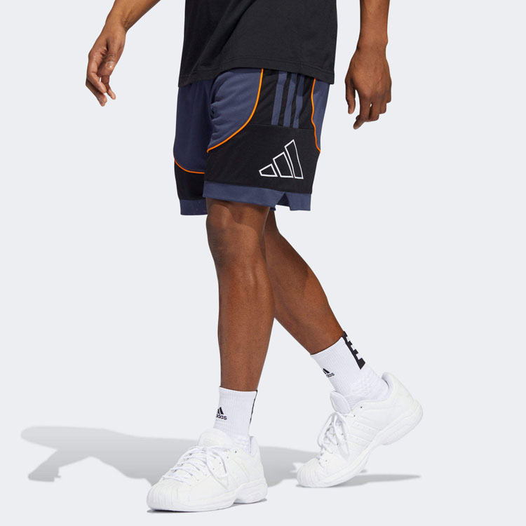 Adidas Basketball Shorts Men’s Dark Blue Moderate Straight Fit Pants