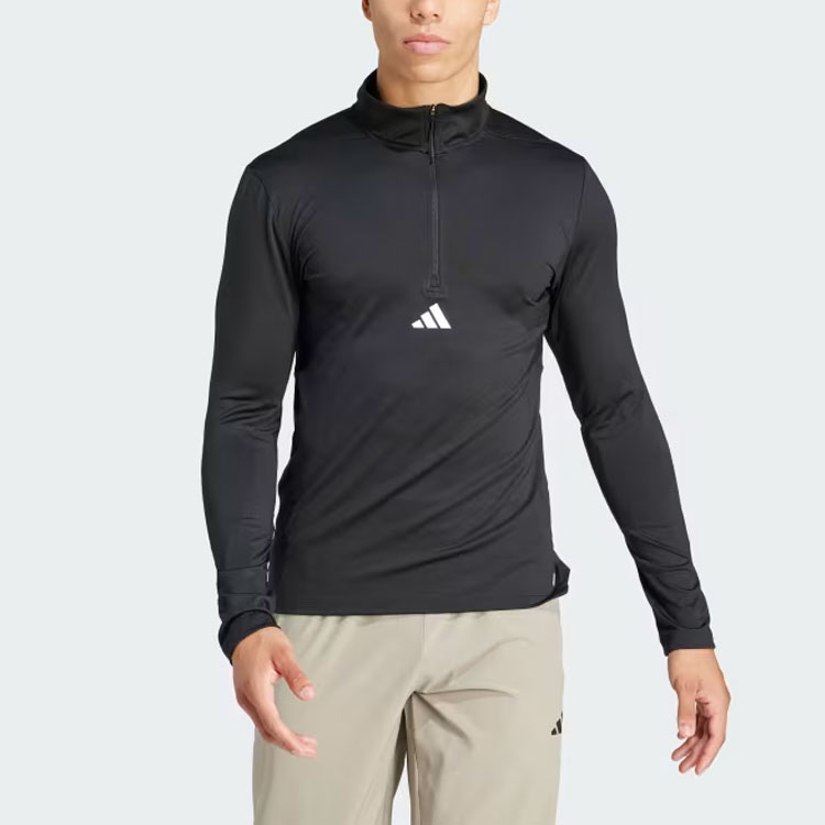 Adidas Workout Quarter Zip Track Top Workout Clothing Men’s Black