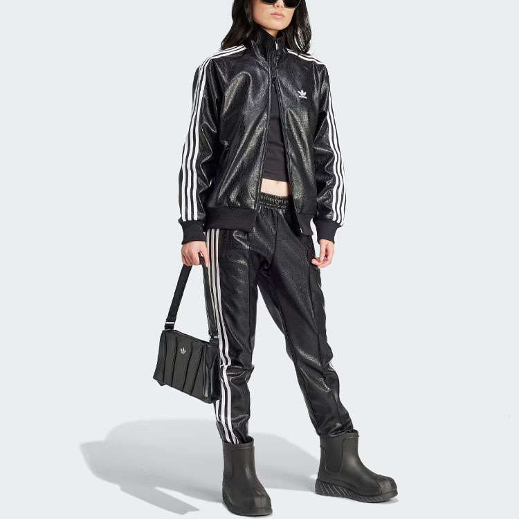 Adidas Originals Premium Faux Leather SST Luxe Sports Pants Women’s Black