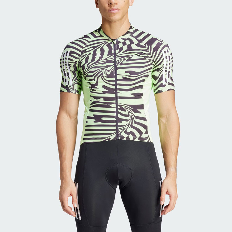 Adidas Wave pattern Zip up Performance T shirt
